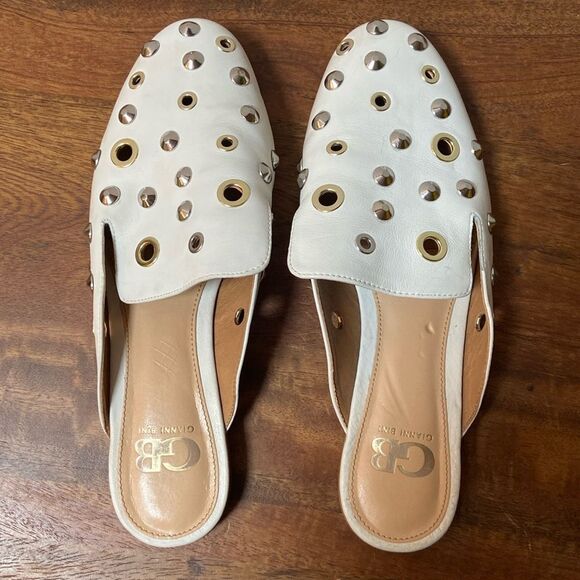 MGianni Bini Leather Studded Mules - Picture 1 of 7